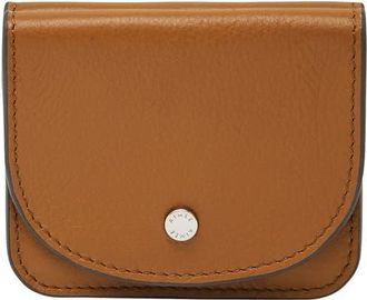 Aim&eacute;e Pucker Up Leather Card Case in Latte at Nordstrom