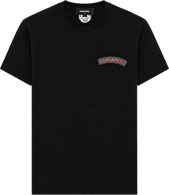 Dsquared2 Short-Sleeve Curved Logo Patch Cotton T-Shirt