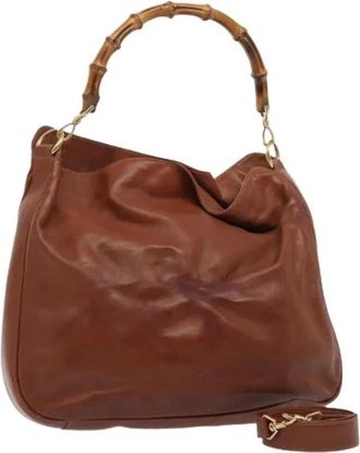 Gucci Pre-owned Handbags, female, Brown, Size: ONE SIZE Pre-owned Leather Handbag