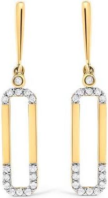 House of Brilliance 14K Yellow Gold 1/5 Cttw Diamond Paper Clip Dangle Earrings at Nordstrom