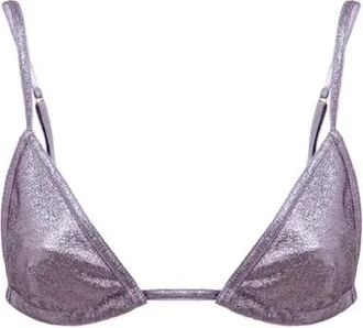 Tom Ford Paarse Lurex Eco-Leren Triangel BH - Dames - Bikinis - Paars - 3XS - Badmode