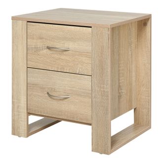 OEM Mesita De Noche Mesilla De Noche Con Cajones Y Estilo Moderno Mesa Auxiliar Para Dormitorio Sal&oacute;n 48x39x54 Cm Natural