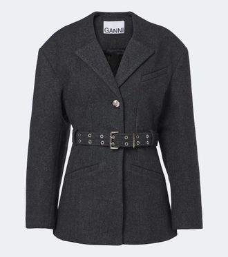 Ganni Blazer en mezcla de lana