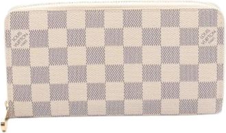 Louis Vuitton Pre-owned Wallets, female, White, Size: ONE SIZE Pre-owned Zippy Wallet Damier Azur Long Wallet