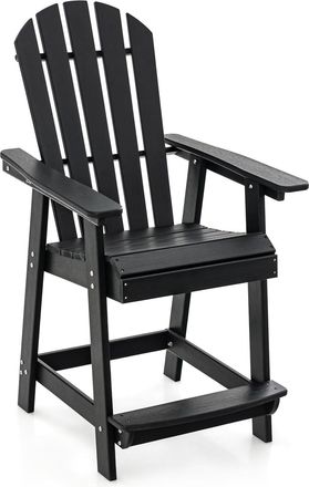 Costway Costway - Silla Jardin Exterior Hdpe Con Reposabrazos, Silla Alta Adirondack Con Reposapi&eacute;s, Silla Alta De Bar Interiores Exteriores Jard&iacute;n Piscina, 7