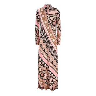 Pucci Soleil Print Chemisier Dress - female - Pucci - Maxi Dresses - Pink - XS - Dresses