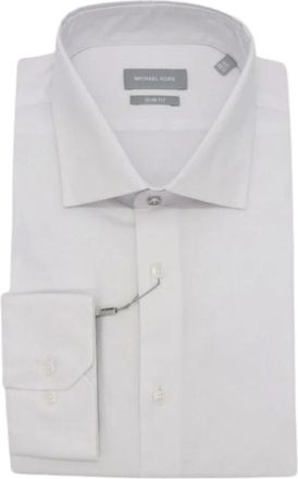 Michael Kors Pinpoint Oxford Shirt - Heren - Zakelijke Overhemden - Wit - M - Katoen - Overhemden