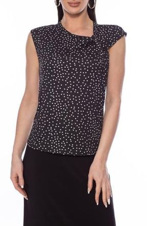 Isaac Mizrahi New York Knot Neck Sleeveless Top in Black White Dot at Nordstrom Rack, Size X-Large