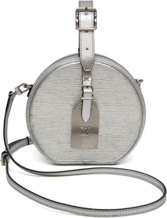 Louis Vuitton Petite Boite Chapeau Epi Leather Silver Leather Handbag (Pre-Owned)