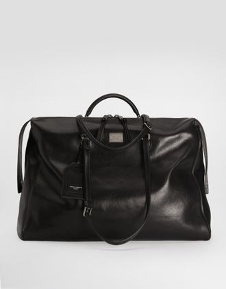 Dolce & Gabbana Calfskin Vittoria Bag - Man Crossbody Bags Black Onesize