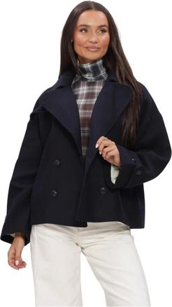 Ruby Tuesday Matho Korte Dubbele Rij Woljas - Dames - Mantels - Blauw - Maat: S Wol