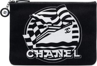 Chanel Pre-owned Canvas Clutch - Dames - Vintage Tassen - Zwart - ONE Size - Vintage