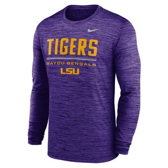 Nike LSU Sideline Velocity Nike Mens Dri-FIT College T-Shirt in Purple | 02EQ51LLSN-FG7