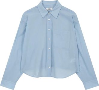 STUDIO TOMBOY Camicia a righe con orlo elasticizzato - Blu