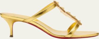 Christian Louboutin Diwalina Spike Metallic Nappa Leather Sandals