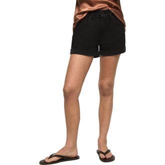 Lucky Brand Ava Mid Rise Denim Shorts in Clean Black at Nordstrom, Size 24