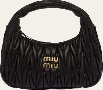 Miu Miu Matelasse Quilted Top Handle Hobo Bag