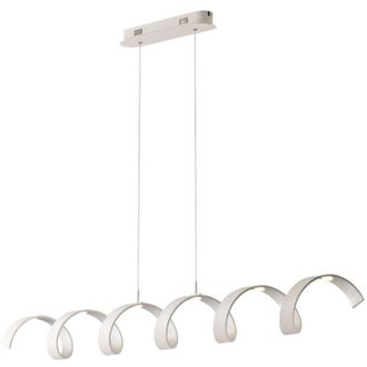 Fan Europe Sospensione helix in alluminio bianco e argento 30W luce naturale 120 cm