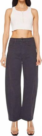 Mother Half-Pipe Flood Jeans In Faded Black