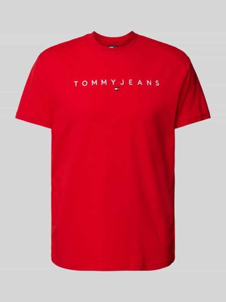 Tommy Jeans T-Shirt mit Label-Print in Rot, Größe XL