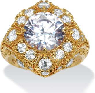 Palm Beach Jewelry 5.50 TCW Cubic Zirconia Yellow Gold-Plated Ring