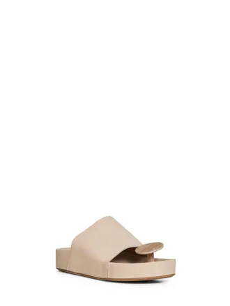 Uma Wang Womens Beige Leather Round Thong Sandals Bovine