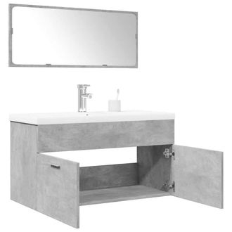 Berkfield Home 3 Piece Bathroom Furniture Set Concrete Grey Engineered Wood