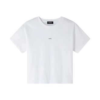 A.P.C. T-Shirts, female, White, M, Boxy Micro Logo T-Shirt