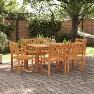 vidaXL Conjunto De Comedor De Jard&iacute;n 7 Pcs Marr&oacute;n Vidaxl
