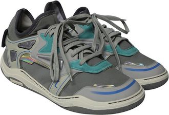 Lanvin Lanvin Mens Calfskin Leather Mid-Top Neoprene Diving Sneaker (Authentic Pre- Loved)