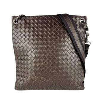 Bottega Veneta Pre-owned Cross Body Bags, male, Brown, Size: ONE SIZE Pre-owned Intrecciato Shoulder Bag