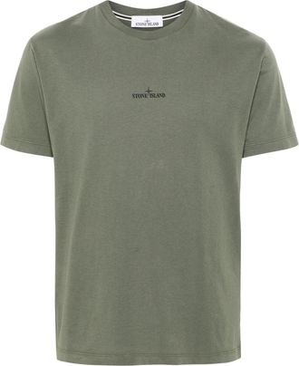 Stone Island Compass-motif cotton T-shirt - men - Cotton - S - Green