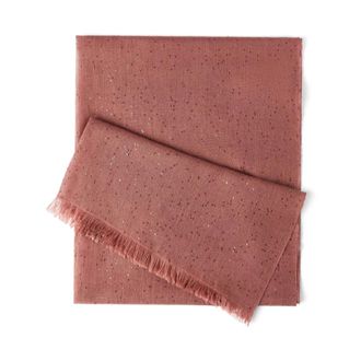 Brunello Cucinelli Brunello Cucinelli, Winter Scarves, female, Orange, Size: ONE SIZE Fringed Scarf