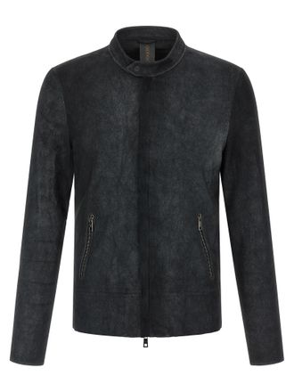 Giorgio Brato Black Lamb Leather Leather Mens Jacket