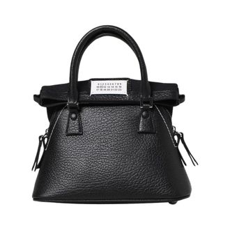 Maison Margiela Handbags, female, Black, ONE SIZE, Structured Leather Top Handle Bag
