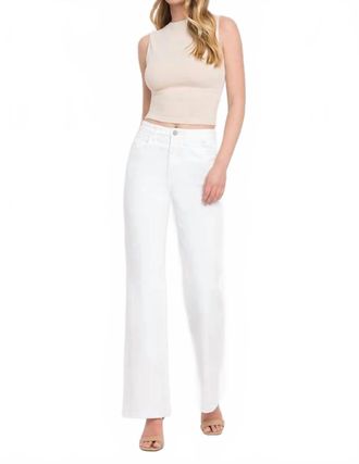 Flying Monkey 90s Vintage Tummy Control High Rise Flare Jean In White