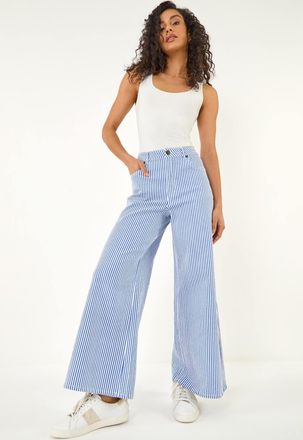 DUSK Stripe Wide Leg Jeans