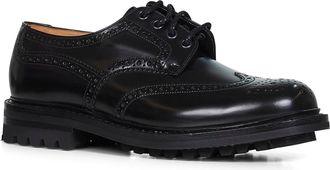 Churchs Mens Derby Mc Pherson Lw Black Leather Lace-Up Shoes Flat