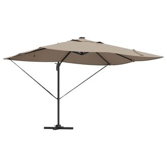 Berkfield Home Cantilever Roma Parasol with LEDs Taupe 352x251x265 cm Aluminium | Size: 352 x 251 x 265 cm