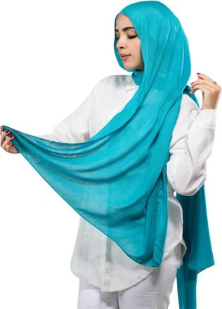 Generic Ladies Scarves Women Premium Viscose Cotton Style Scarf Shawl Head Scarf Stole Neck Wrap womens scarves & wraps (Turquoise)