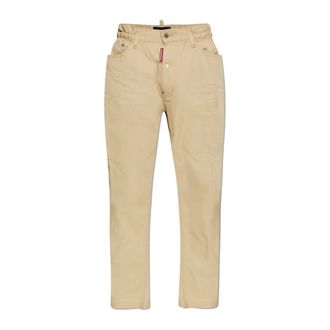 Dsquared2 Cropped Jeans, male, Beige, Size: 3XL Raw-Finish Jeans