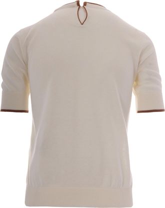 Max Mara Womens Knit Jumper Agenda White Bicolour Silk Jumpers Sweater