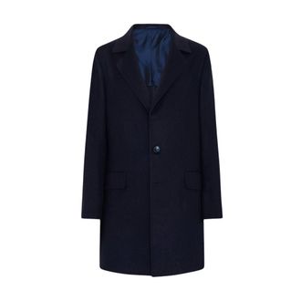Kiton Jassen, Heren, Blauw, L, Leer, Pure Cashmere Coat