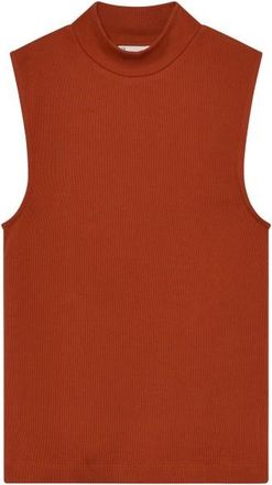 Knowledge Cotton Apparel High Neck Rib Top Top f&uuml;r Damen | rot