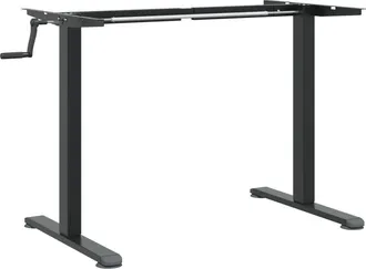 vidaXL Vidaxl - Marco De Escritorio De Pie Acero Negro (94-135)x60x(70-114) Cm