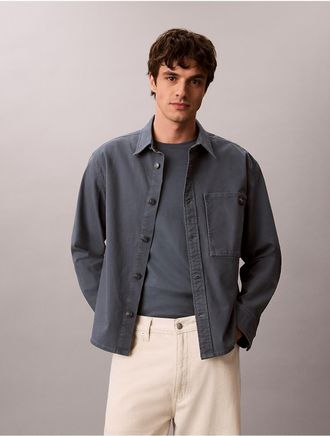 Calvin Klein Jeans Calvin Klein Mens Matte Canvas Shirt Jacket - Blue - XL