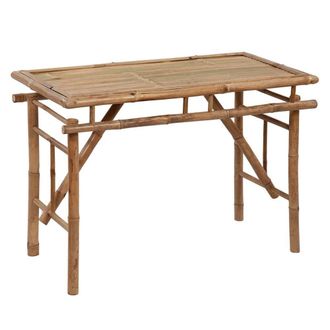 Berkfield Home Folding Garden Table 115x50x75 cm Bamboo in Brown | Size: 115 x 50 x 75 cm