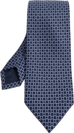 Ferragamo Accessoires, Heren, Blauw, ONE Size, Carato Zijden Stropdas