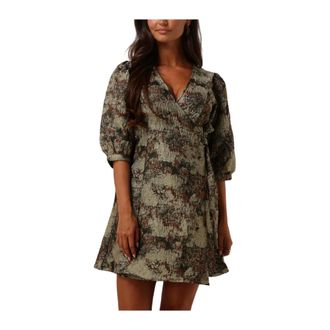 Notre-V Kleedjes, Dames, Veelkleurig, S, Gouden Mini Jurk