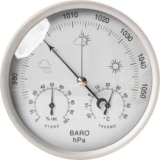 OEM Estaci&oacute;n Meteorol&oacute;gica Anal&oacute;gica - Bar&oacute;metro 960-1060 Hpa - Term&oacute;metro -20 A 50 &deg;c - Higr&oacute;metro 20-98 % Rh - Acero Inoxidable - &Oslash;133 Mm - 1 Unidad
